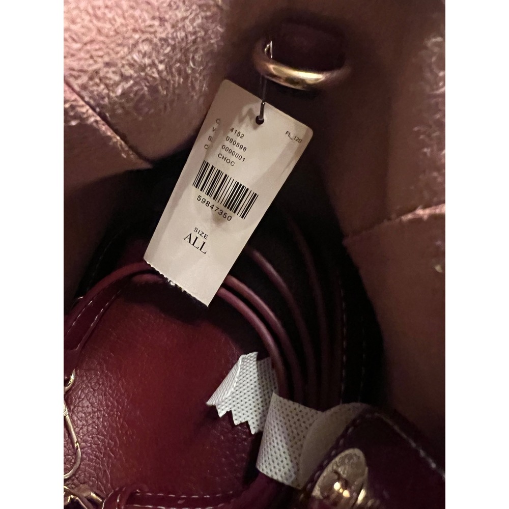 Anthropologie $98 Burgundy Leather Mini Hobo Bag with Crossbody Strap NEW - Picture 4 of 4